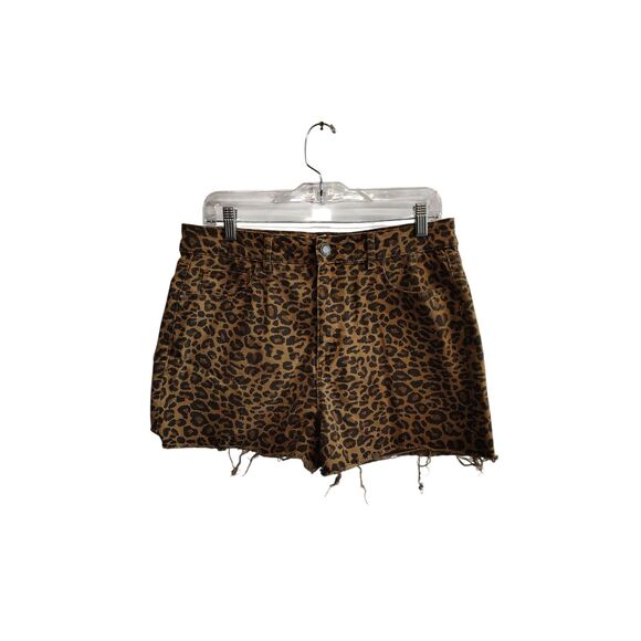 Time and Tru Size 14 Straight Women's Leopard Print Pull-On Shorts - Picture 1 of 5